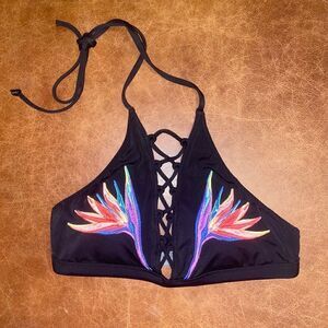 New PINK Strappy Highneck Bikini